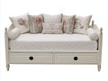 Sofás cama de madera manufacturada 200x90x88 cm - Blanco - Diseño clásico con 2 cajones de almacenamiento