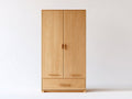 Armarios de madera con 2 puertas y 1 cajón 100 x 55 x 190 cm - Madera natural - Diseño moderno con almacenamiento vertical
