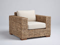 Sillones de ratán con estructura trenzada 95 x 90 x 82 cm - Ratán natural-Beige - Diseño amplio de 1 plaza con reposabrazos y asiento acolchado