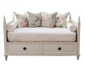 Sofás cama de madera 190x90x100 cm - Blanco - Diseño clásico con 2 cajones