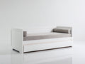 Sofás cama de madera 200x90x85 cm - Blanco-Gris - Diseño moderno con cama inferior extraíble