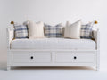 Sofás cama de madera manufacturada 200x90x85 cm - Blanco - Diseño clásico con 2 cajones de almacenamiento