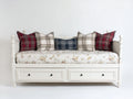 Sofás cama de madera manufacturada 200x90x88 cm - Blanco - Diseño clásico con 2 cajones de almacenamiento